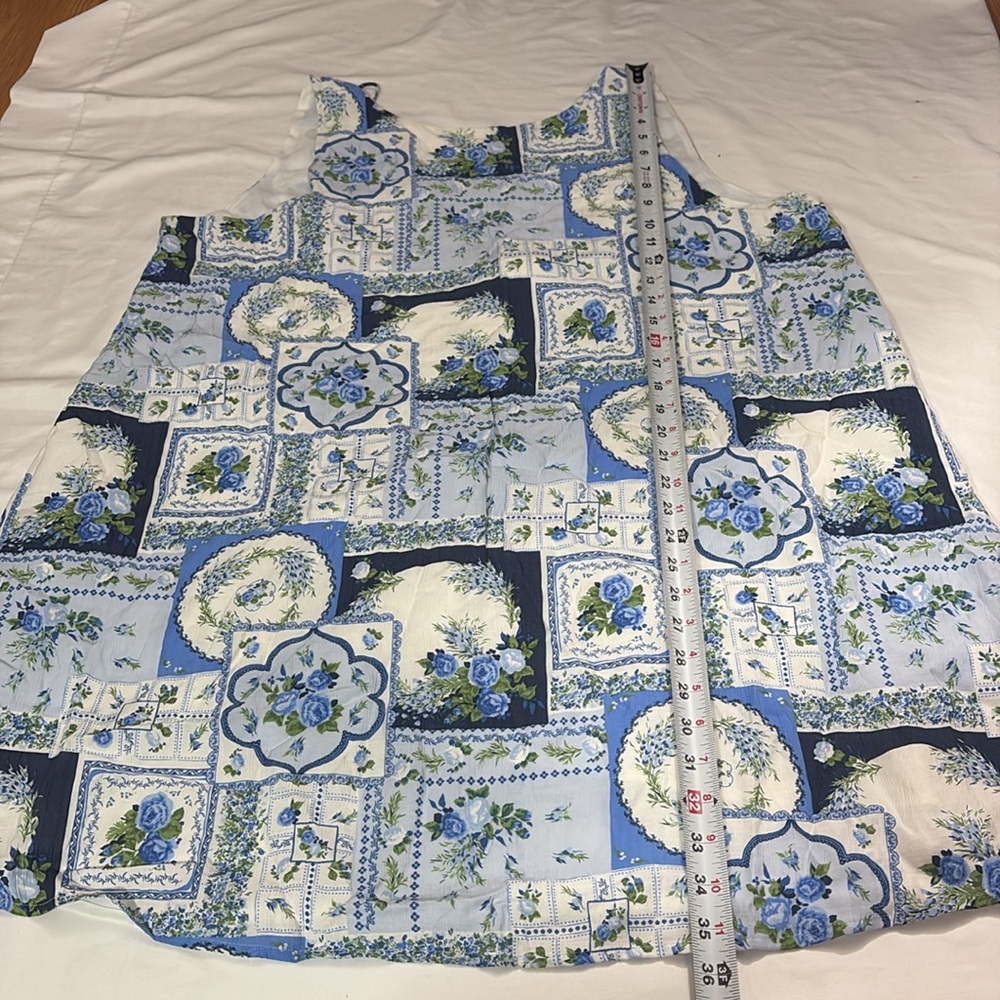 Abercrombie & Fitch Blue and White Floral Patchwork Mini Dress - Picture 8 of 9